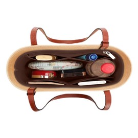 Lckaey Bag Organizer for loewe basket bag Purse Insert - Handbag Felt Insert Y097coffee