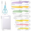 KATISUN Knife Set with Kitchen Cutting Board，30 Piece Colour Coding
