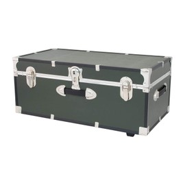 HomeStock Rustic Romance Heavy Duty 30" Under Bed College Storage Trunk with Lock, Latch Closure Type, 15.75" D x 30" W x 12.25" H, Ideal Camp Dorm Room Trunk Footlocker