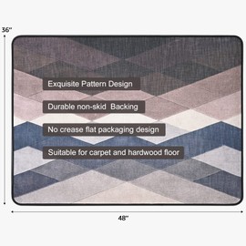 Placoot Heavy Duty Office Chair Mat for Carpet & Hardwood Floors, 48" x 36" Weight 3.5 lbs Floor Mat, Decorative Office Chair Mat, Desk Chair Mat for Carpeted Floors for Home Office