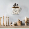 CHGCRAFT Coffee Wall Clock Coffee Cup Non-Ticking Clock Irregular Shape