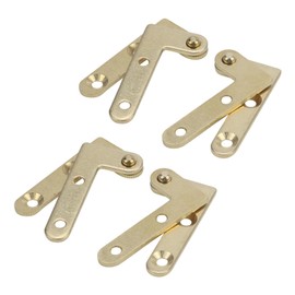 T Tulead 4PCS Door Pivot Hinges L-Shape Door Hinges Hidden Copper Hinge 180 Degree Cabinet Window Golden Hinges with Screws