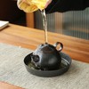 Small Tea Tray Complex Pattern Round Alloy Decorative Tea Serving