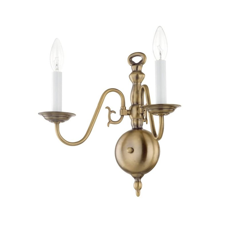 Livex Lighting 5002-02 Williamsburgh 2 Light Polished Brass Wall Sconce