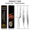 Tangoowal Kitchen Cooking Tweezers Culinary,3 Piece Set Stainless Steel Tweezer