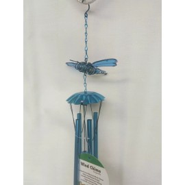 Russco NWT Blue Anodized Aluminum Dragonfly Wind Chime Garden Decor               HG21P