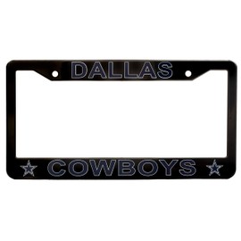 EliteAuto3K License Plate Frame Cover for Dallas Cowboys Fans – Black – 12.25” x 6.25” - Ideal Gift for Sports Fans & Supporters – Slim Design
