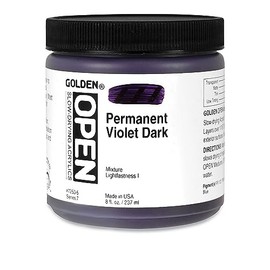 Golden OPEN Acrylic Colors permanent violet dark 8 oz. jar