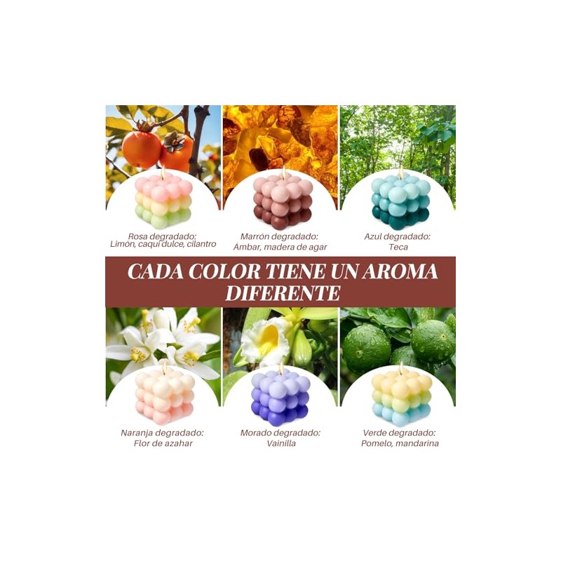 Nasjac Velas Aromaticas Regalo para Mujer, 6 Velas Perfumadas de
