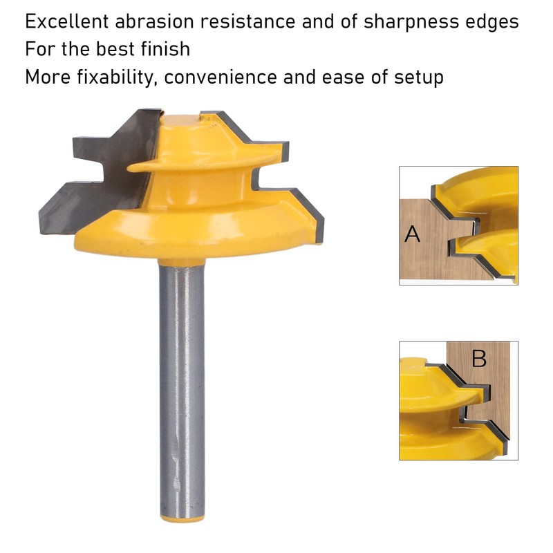 Lock Mitre Cutter 45 Degree 6 mm Shank Connection Cutter