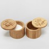 Wooden Salt & Pepper Box Set Engraved Magnetic Lid Bamboo