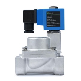 U.S. Solid High Pressure Solenoid Valve - 1 inch 100 bar Stainless Steel 12V DC High Pressure High Temperature Resistance Electric Solenoid Valve, 100 bar, -76-248℉