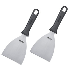 Westmark Master Line 133022E3 Professional Scraper/Grill Spatula, Straight, Rigid, Closed, Blade Size: 10 x 13 cm, Length: 26 cm, Stainless Steel/Plastic, Black/Silver