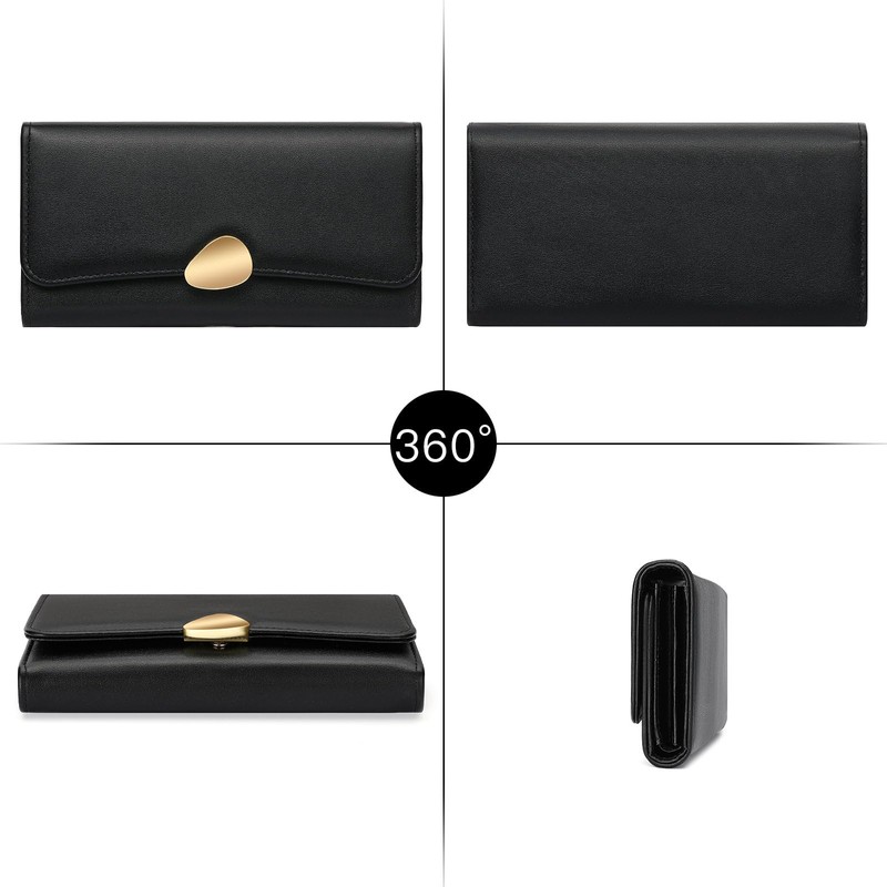 Wallet for Women PU Leather Trifold Wallet Large Capacity Clutch