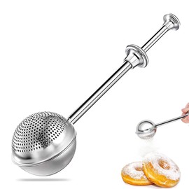 Flour Sifter, 7Inch 304 Stainless Steel Fine Mesh Flour Duster for Baking, Small Handhold Sifter Flour Dispenser for Sugar Flour, Spices, Tea Strainers