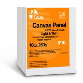 DPDIAN Canvas Boards for Painting 8x10 Inch, 24-Pack Bulk Canvas Value Pack - Art Supplies Blank Paint Canvas Panels for Kids, Adults, Acrylic, Oil, Watercolor, Tempera, Gouache