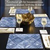 CounterArt Indigo Diamond Decorative Hardboard Placemats with Protective Cork Backing