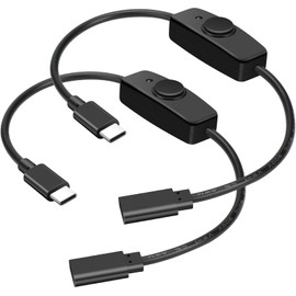 SAISN USB Type C Switch Extension Cable 2 Pack USB C Male to Female Power Cable with On Off Switch USB-C Extender Cord for LED Desk Lamp, USB Fan, LED Strips