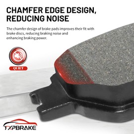 YxpBrake Ceramic Front Brake Pads with Hardware Fit for Toyota Tacoma 2005-2021, Tundra, Sequoia 2004-2007, 4Runner 2003-2020, Fj Cruiser 2007-2014, Lexus GX460 2010-2021, GX470 2003-2009