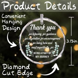 Thank You Gifts for Women Men, Employee Appreciation, Thank You Gift for Teacher Mentor Friends Leaders Employees Teachers Nurse Secretary - Boss Day Thanksgiving Day Christmas Glass Ornamen-46