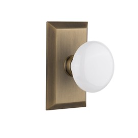 Nostalgic Warehouse Studio Plate & White Porcelain Door Knob