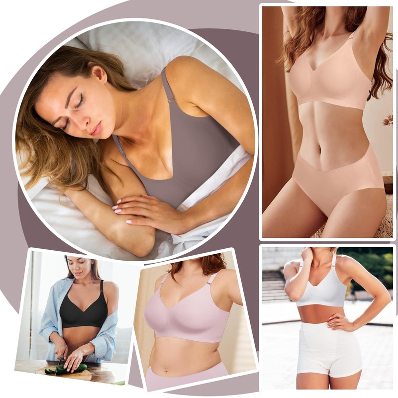 LetsJoli Push Up Seamless Bras for Women No Underwire Support