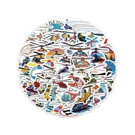60PCS Helicopter Stickers for Luggage,Laptop,Scrapbook,Water Bottle,Notebook,Suitcase,Bike,Cartoon Aircraft Waterproof Vinyl Decal,Teens Adults Sticker,Air Force Trendy Aesthetic Graffiti Sticker