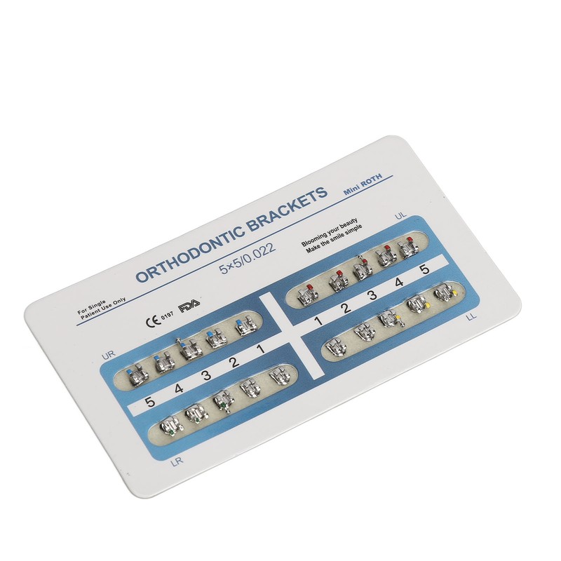 10 Sheets Teeth Brackets Mini Roth Bracket 0.022in 3 Hooks