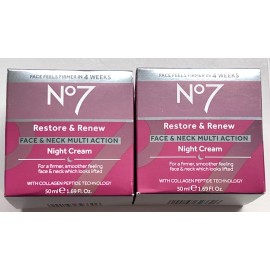 No7 RESTORE & RENEW FACE & NECK MULTI ACTION #2 CREAM LIFT, SMOOTHES SKIN (3306)