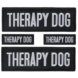 ZESION 4 Pcs Therapy Dog Patch, Tactical Vest Patch Removable Embroidered Hook and Loop for Vest Harness, Carrier, Collar