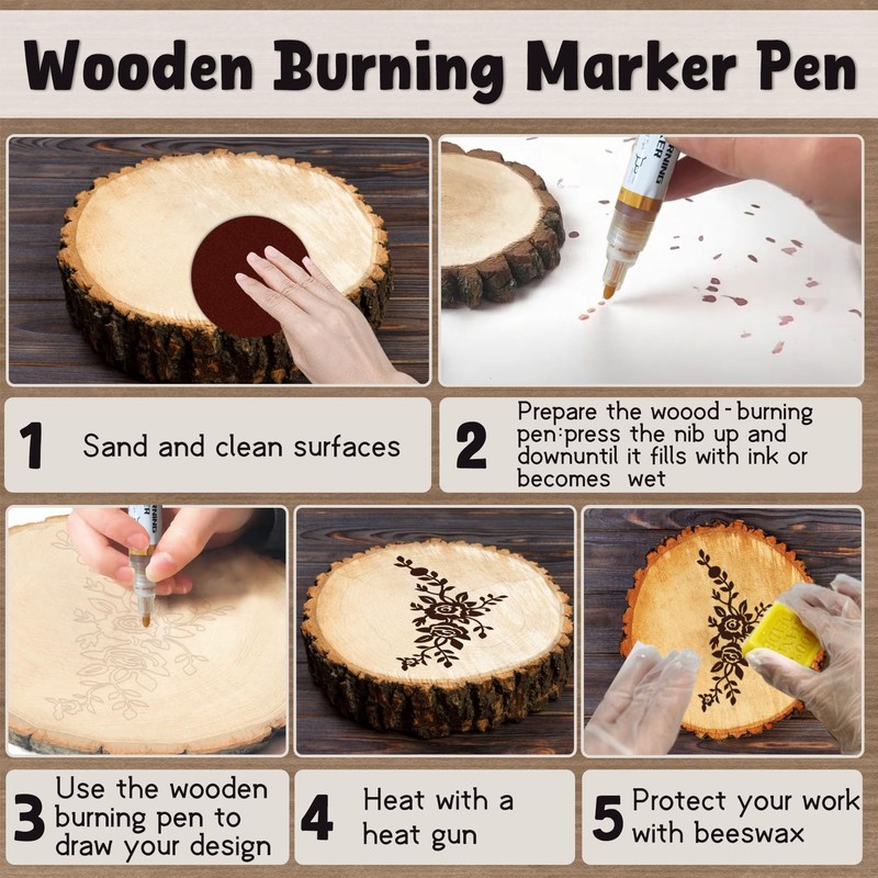 11 PCS Wooden Burning Paste Kit，4 OZ Marker Paste for