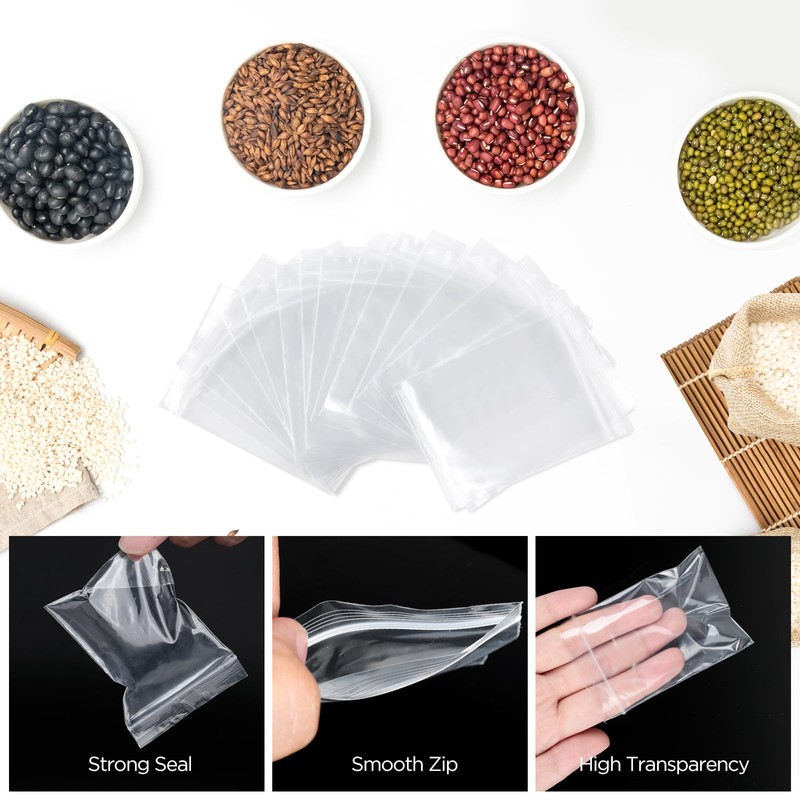 AiQInu Sacchetti Plastica 6 x 8 cm, 100 Pezzi Sacchetti