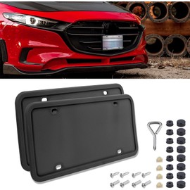 x xotic tech Silicone License Plate Frames, Front Back License Plate Bracket Holder, Rust Proof, Rattle Proof, Weather Proof Car Accessories(Black, 2Packs)