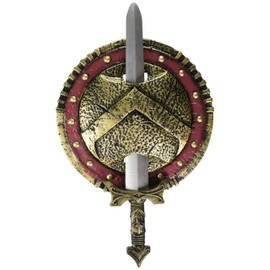 California Costumes Spartan Combat Shield And Sword, Red/Gold, One Size Costume Accessory