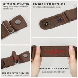 BELTROAD No Buckle Belts for Men Women Side Belt without Buckle Elastic Stretch Adjustable Belt Invisible No Buckle Belt