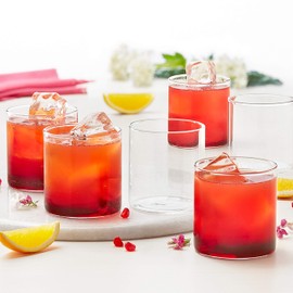 Borosil Vision Classic Large Tumbler [Set of 6] -Clear Lightweight & Durable Drinkware, 10 Ounce Cups
