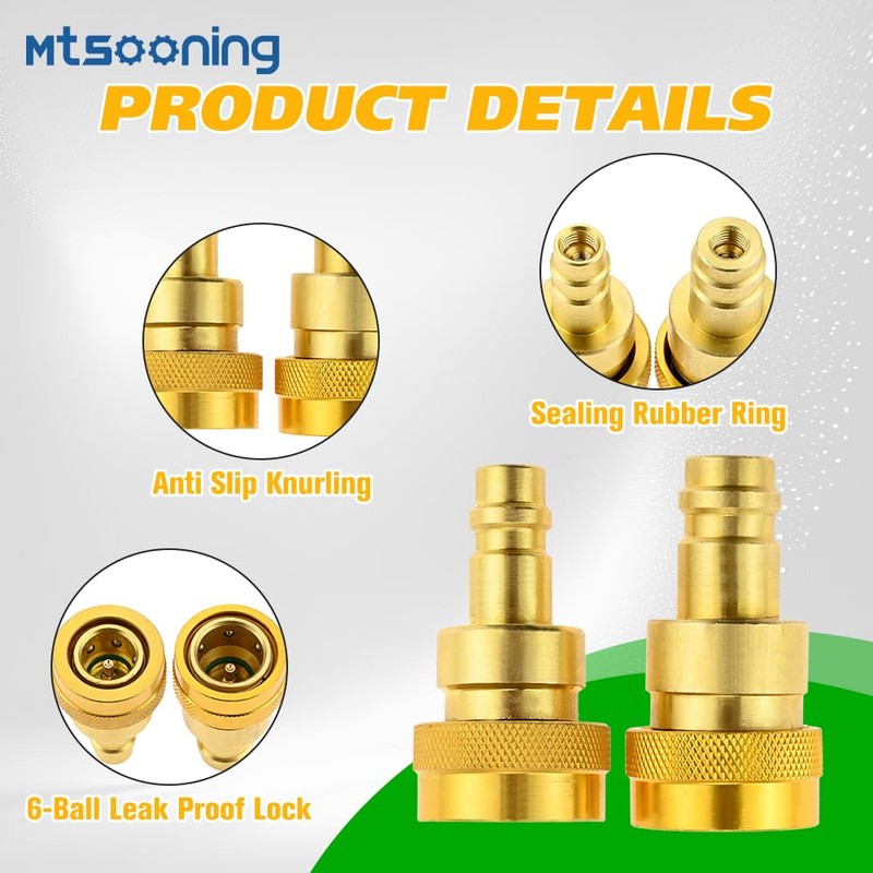 Mtsooning R1234yf to R134a Conversion Adapter,High/Low Pressure Side R134a to
