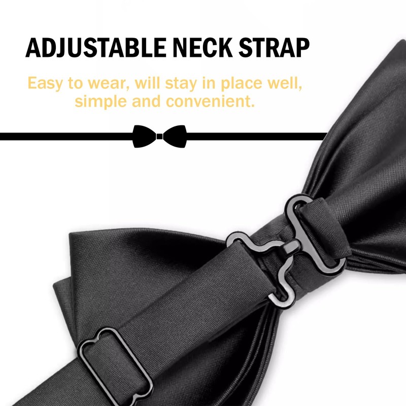 Mebamce Adjustable Bowtie Men Senior Bowtie Pre-Tied Bow Tie Classic
