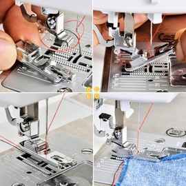 YINGSC 3 Pcs Narrow Rolled Hem Sewing Machine Presser Foot Set Narrow Foot Hemmer Kit Suitable for Household Multi-Function Sewing Machines (3mm, 4mm and 6mm)