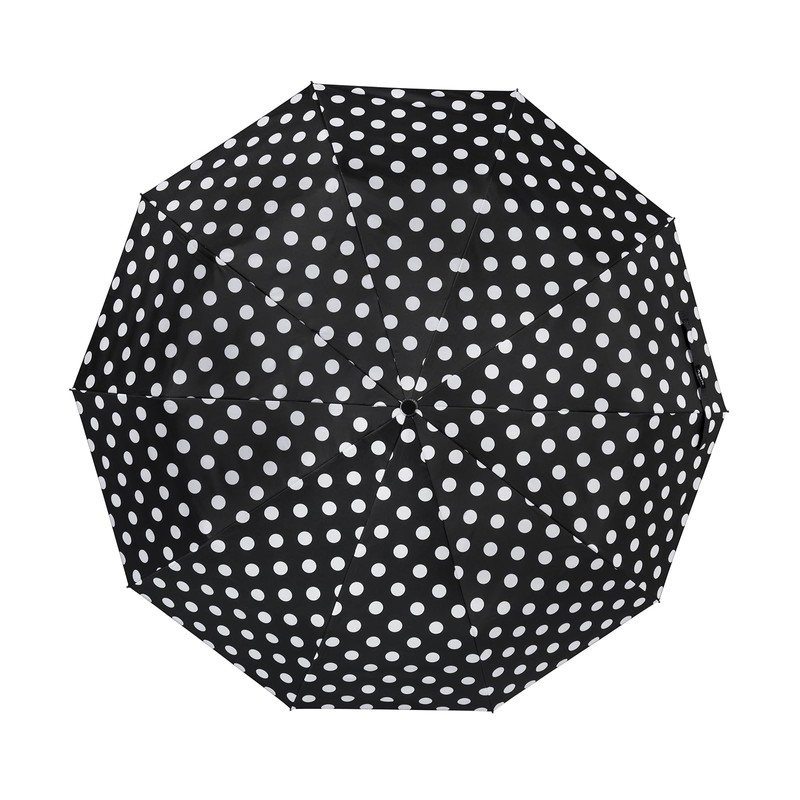 Agaric Cute Polka Dots Large Travel Umbrella, 46” UV Protection