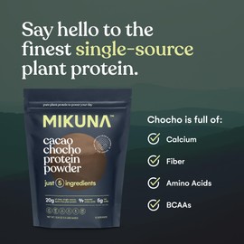 Mikuna Vegan Protein Powder (Cacao, 15 Servings) - Plant Based Chocho Superfood Protein - Dairy Free Protein Powder Packed with Vitamins, Minerals & Fiber - Gluten, Keto & Lectin-Free