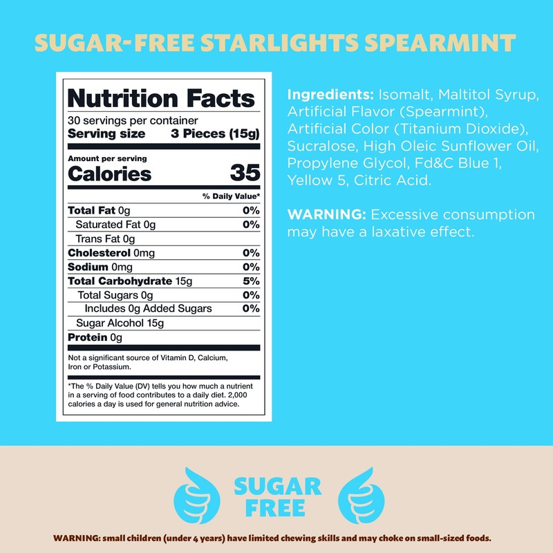 Sugar-Free Starlights Spearmint Hard Candy, 1-Pound Pack