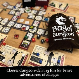 Bag of Dungeon Bag of Dungeon: A Fantasy Dungeon Adventure Board Game | 1-4 Players, Age 7+ | Simple-to-Play | Travel Friendly | Tabletop RPG | Classic Sword and Sorcery Gaming in a Bag