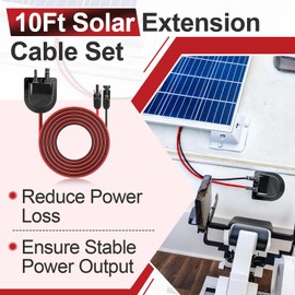 Solar Cable Gland with 10Ft 13AWG Cable, MC4 Entry Connectors Junction Box