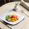 PULOTE 100PCS White Plastic Plates - White Square Disposable Include