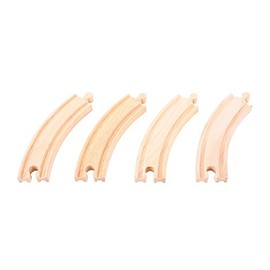 Bigjigs Rail Long Curves (Pack of 4) - Other Major Wooden Rail Brands are Compatible