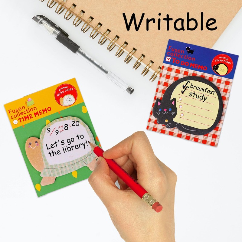 24 Pack Sticky Notes, Cute Sticky Notes Set, Cartoon Animals