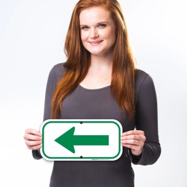 Sigo Signs Left Side Green Arrow Sign, - 6x12