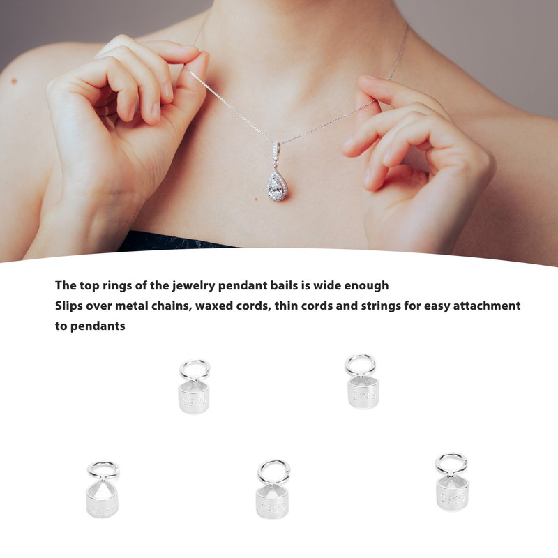 5pcs 925 Sterling Silver Bails DIY Exquisite Necklace Pendant Bails