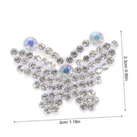 OSALADI 10Pcs Butterfly Rhinestone Patches for Clothing DIY Decor Easy Fabric Accessories Wear Resistant Badge for Hats and Outfits Elegant White Color